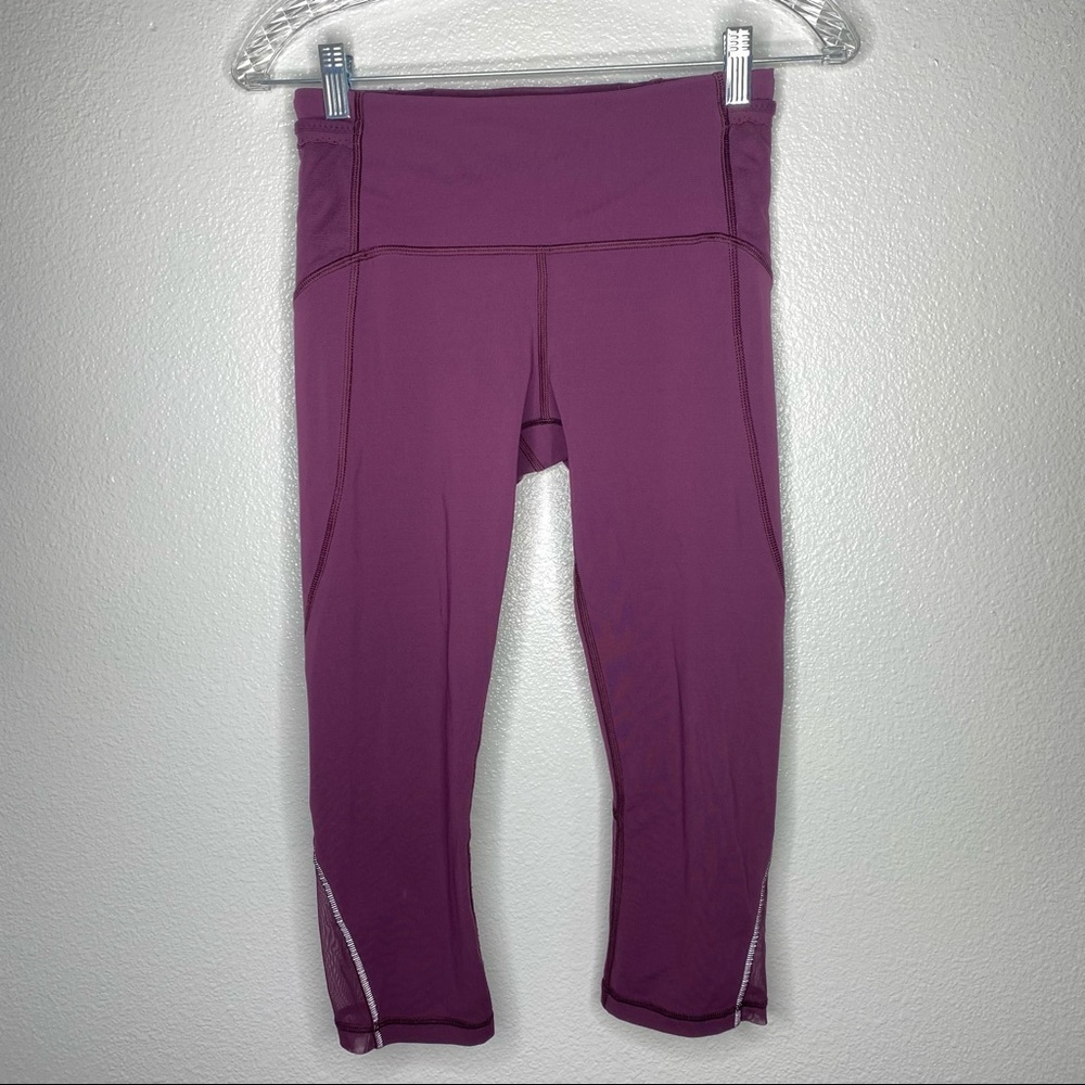 Lululemon Align Nulu Purple Cropped Luxtreme Deep Purple Capri 19" Leggings 4